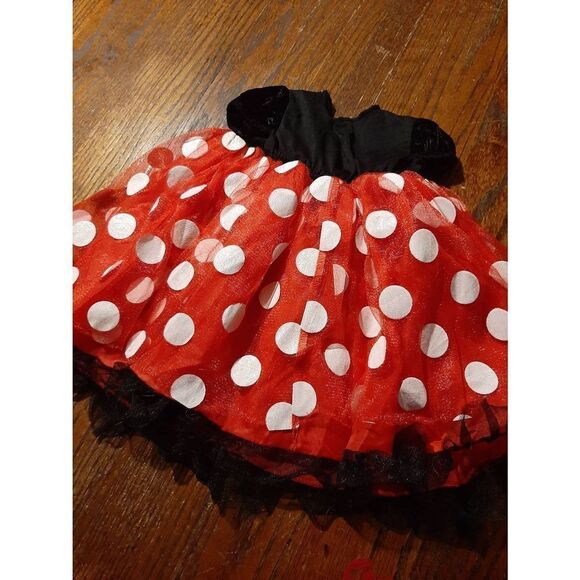 Infant Baby Girls Size 12 Month Minnie Mouse Dress Costume Tule Skirt Red Black - Picture 7 of 7